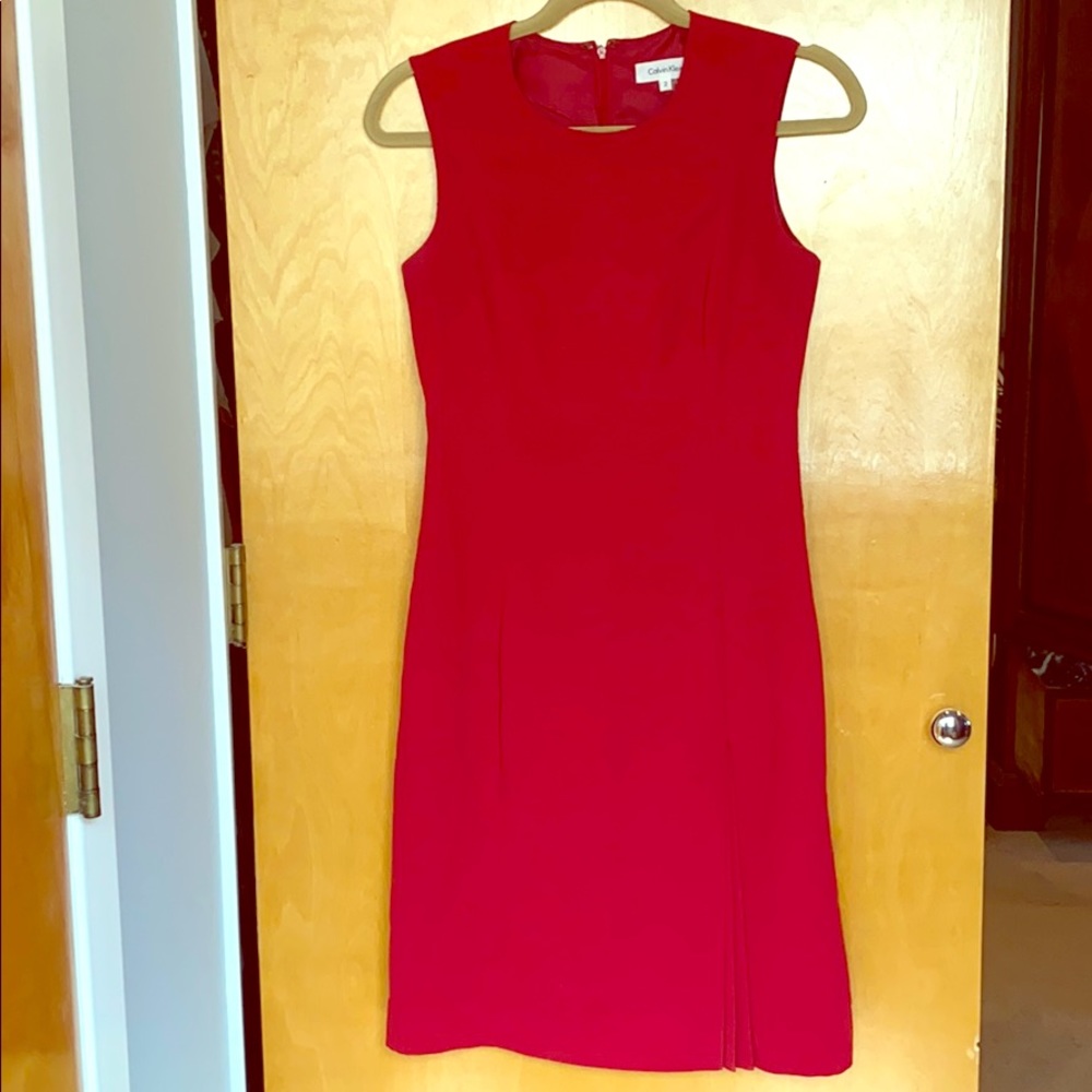 Red Calvin Klein dress